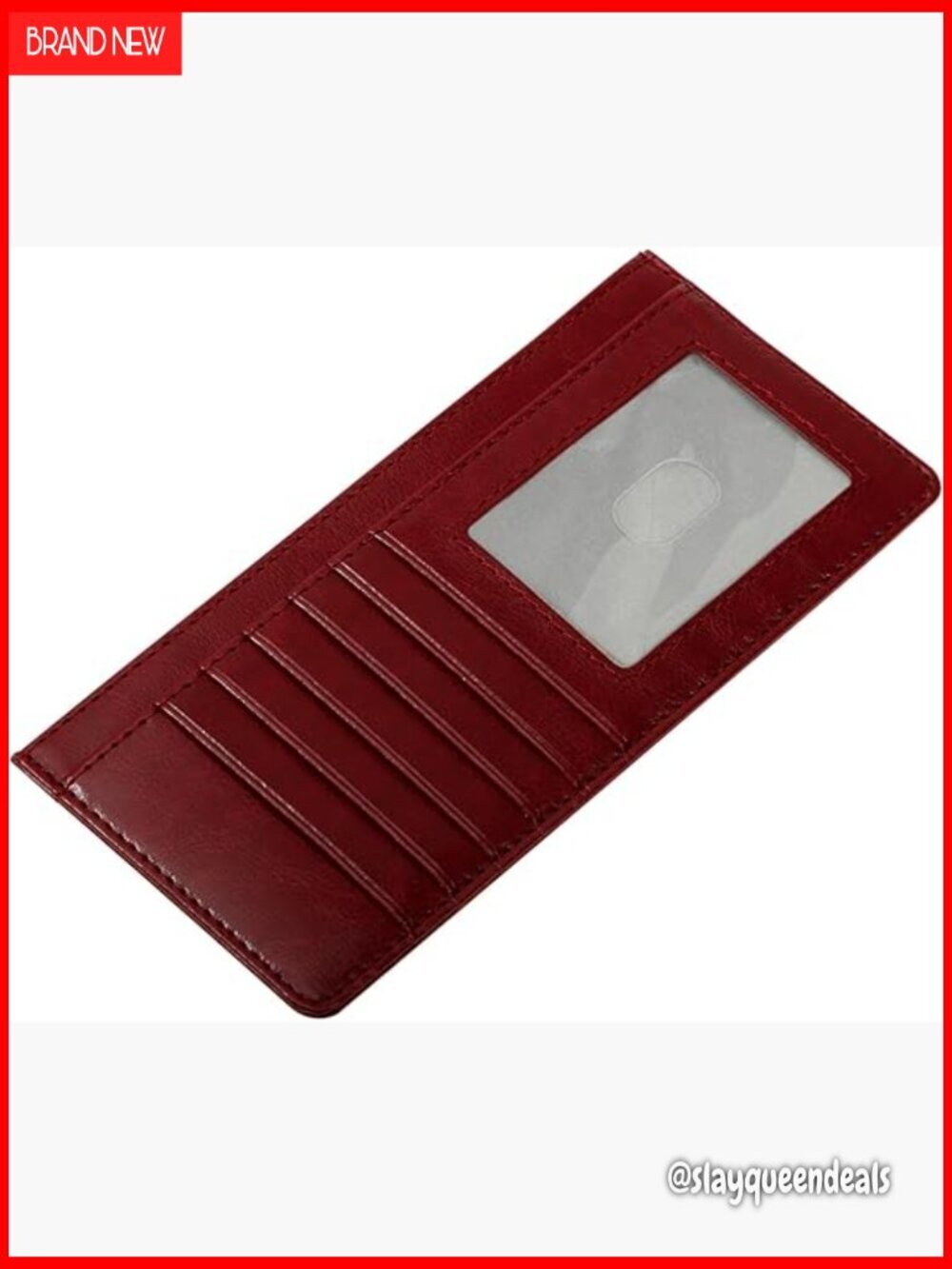 Slim RFID Blocking Leather Wallet with Coin Purse and ID Window